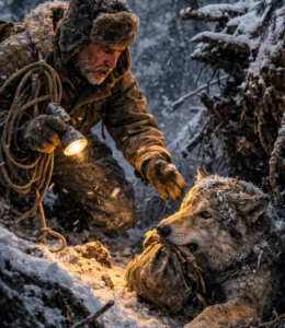 Замерзающий волк не выпускал мешок из зубов — лесник открыл его и не поверил своим глазам