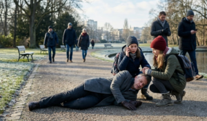 Миллиардер рухнул в парке, а помогли ему только две бедные девочки