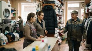 «Лариса, кто разрешил тебе третий раз стирать это пальто бесплатно?» — хозяйка прачечной уже собиралась уволить сотрудницу, когда на следующий день за стойкой появился дворник с деньгами