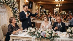 «На дачу маме почти накопил — Марина даже не заметила», — похвастался жених прямо на свадьбе. Отец невесты медленно встал из-за стола