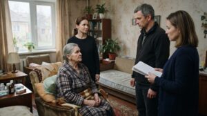 «Это Вера. Теперь она будет помогать маме вместо тебя», — сказал муж. Свекровь закрыла блокнот и впервые спросила сына: «А ты сам здесь зачем?»