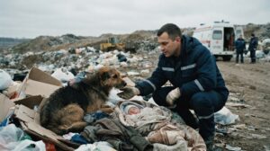 «Не подходите, собака не подпускает никого!» — крикнули врачу на свалке. Сергей заглянул под её лапы и увидел едва живого новорождённого