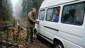«Не открывай скорую! Они вернутся за ребёнком!» — охотник нашёл машину посреди леса и увидел надпись на запотевшем стекле. Но имя заказчика заставило его похолодеть