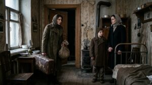 «Я вернулась с войны, а в моей комнате жила чужая женщина с ребёнком!» — Мария потребовала освободить жильё, но увидела на мальчике пальто пропавшего брата
